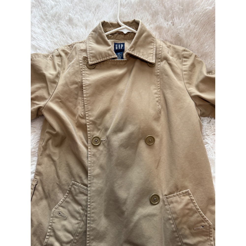 Gap Womens Khaki Tan Cotton Twill Double Breasted Trench Coat XS RN 54023